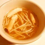 もやしとエリンギ♪　大蒜風味の中華スープ